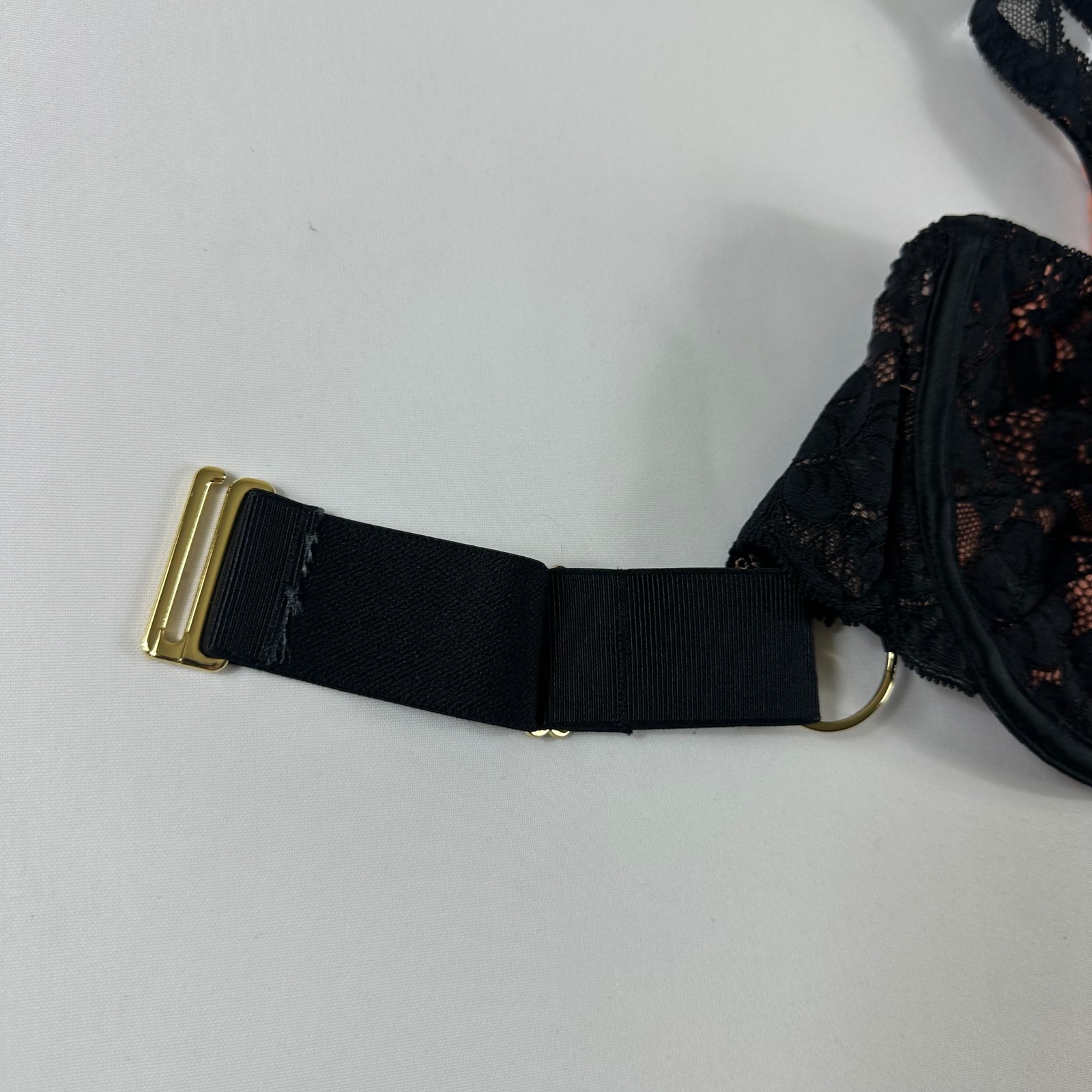 We Are By Lissie Lace Trim Balconette Bra Black Copper 28 36dd Nwt — image 5 of 8